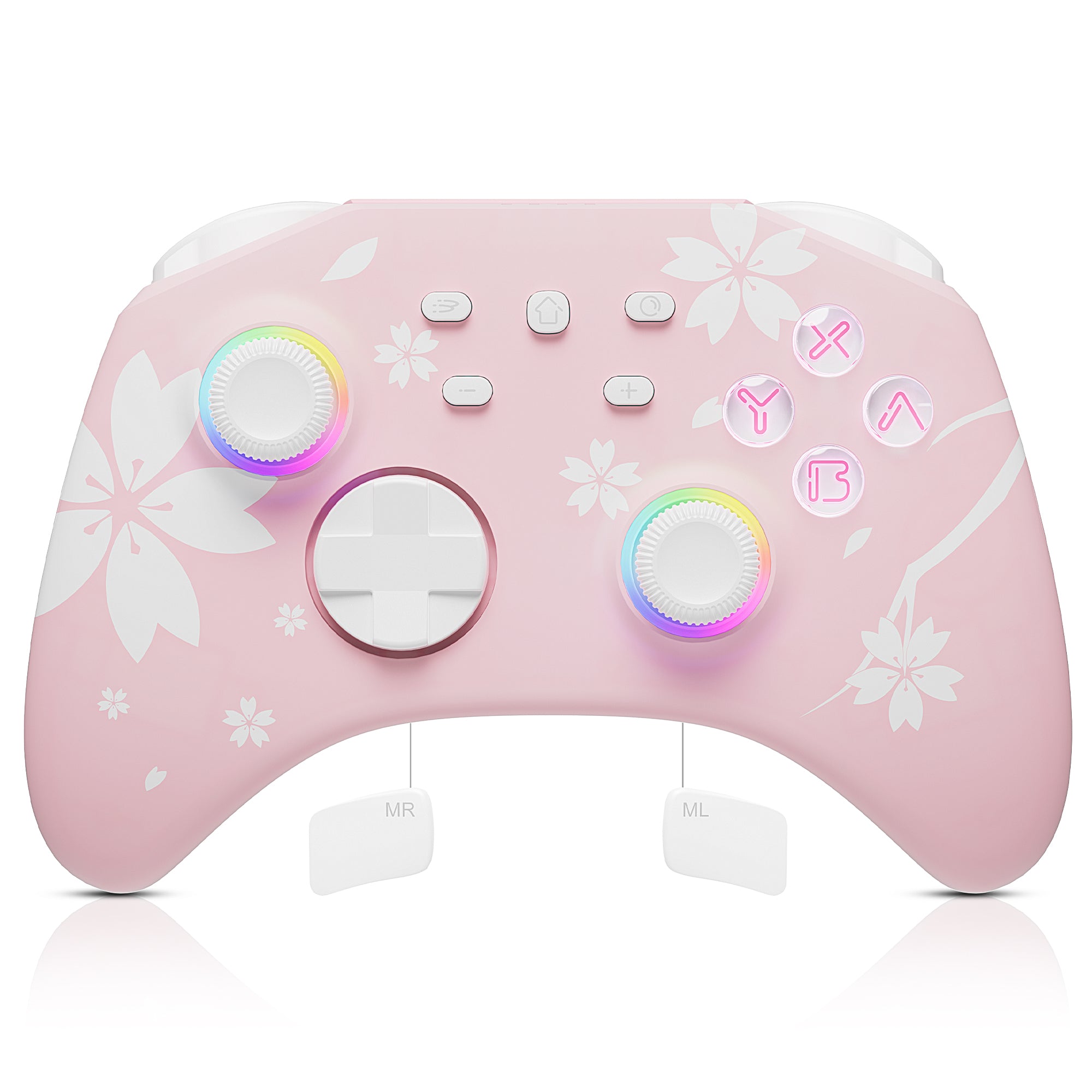 Mytrix Wireless Pro Controllers for Nintendo Switch, Windows PC iOS Android Steam/Steam Deck, Sakura Pink Bluetooth Controller with Programmable, Headphone Jack, Adjustable LED Light/Turbo/Vibration Mytrix Wireless Pro Controllers for Nintendo Switch, Windows PC iOS Android Steam/Steam Deck, Sakura Pink Bluetooth Controller with Programmable, Headphone Jack, Adjustable LED Light/Turbo/Vibration